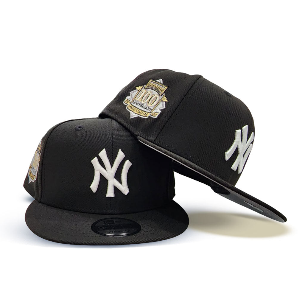 Black New York Yankees Gray Bottom 100th Anniversary Side Patch New Era 9Fifty Snapback