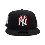 Black New York Yankees Flame Logo Gray Bottom Yankees Side Patch New Era 9Fifty Snapback