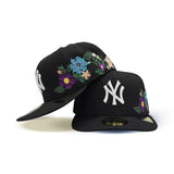 Black Pre-Curved New York Yankees Floral Green Bottom New Era 59Fifty Fitted