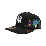 Black New York Yankees Floral Green Bottom New Era 59Fifty Fitted