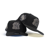 Black New York Yankees Metallic Logo Curved Brim Gray Bottom 1949 World Series Side Patch New Era 9Fifty Snapback