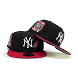 Black New York Yankees Rose Red Visor Gray Bottom 2000 Subway Series Side Patch New Era 9Fifty Snapback