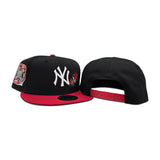 Black New York Yankees Rose Red Visor Gray Bottom 2000 Subway Series Side Patch New Era 9Fifty Snapback