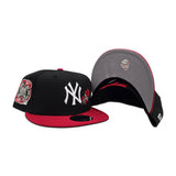 Black New York Yankees Rose Red Visor Gray Bottom 2000 Subway Series Side Patch New Era 9Fifty Snapback