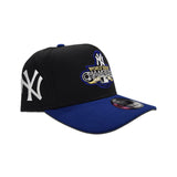 Black New York Yankees 2009 World Series Champions Royal Blue Curved Brim Gray Bottom Team Logo Side Patch New Era A-Frame 9Fifty Snapback