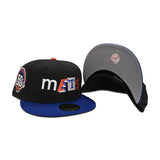 Black New York Mets Royal Blue Visor Gray Bottom 50th Anniversary Side Patch New Era 59Fifty Fitted