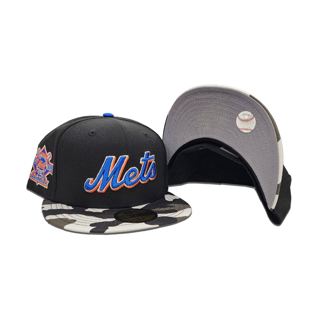 Black New York Mets Urban Camo Visor Gray Bottom 25th Anniversary Side Patch New Era 59Fifty Fitted