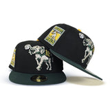 Black Oakland Athletics Green Visor Gray Bottom Rickey Henderson Side Patch New Era 59Fifty Fitted