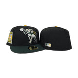 Black Oakland Athletics Green Visor Gray Bottom Rickey Henderson Side Patch New Era 59Fifty Fitted