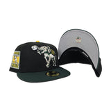 Black Oakland Athletics Green Visor Gray Bottom Rickey Henderson Side Patch New Era 59Fifty Fitted