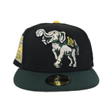 Black Oakland Athletics Green Visor Gray Bottom Rickey Henderson Side Patch New Era 59Fifty Fitted