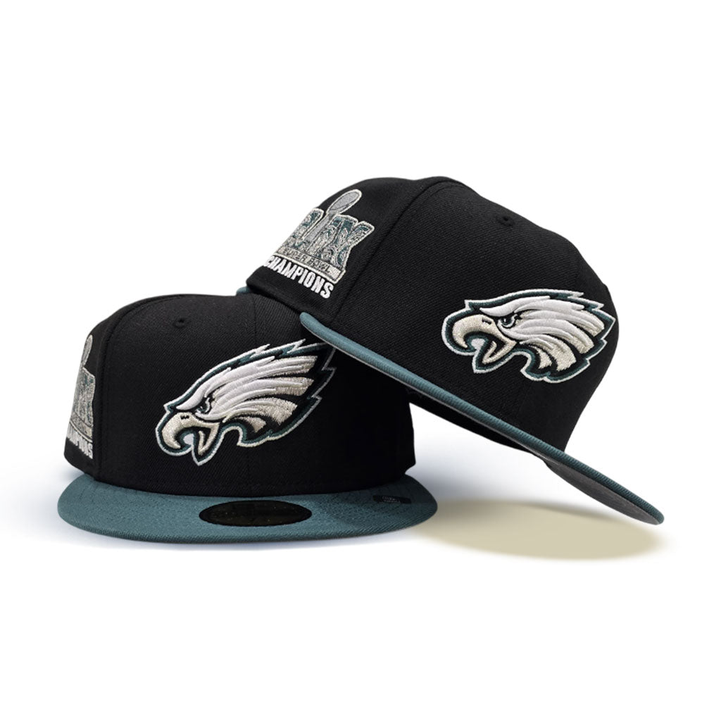 Black Philadelphia Eagles Pine Needle Green Visor Gray Bottom