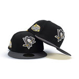 Black Pittsburgh Penguins Dark Gray Visor Gray Bottom 2008 Winter Classic Side Patch New Era 59Fifty Fitted