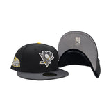 Black Pittsburgh Penguins Dark Gray Visor Gray Bottom 2008 Winter Classic Side Patch New Era 59Fifty Fitted