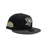 Black Pittsburgh Penguins Dark Gray Visor Gray Bottom 2008 Winter Classic Side Patch New Era 59Fifty Fitted