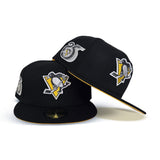 Black Pittsburgh Penguins Yellow Bottom 25th Anniversary Side Patch New Era 59Fifty Fitted