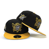 Black Pittsburgh Pirates Drip Logo Yellow Visor Gray Bottom Pirates Side Patch New Era 9Fifty Snapback