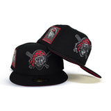 Black Pittsburgh Pirates Red Bottom Pirates Side Patch New Era 59Fifty Fitted