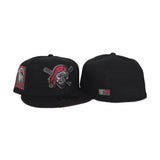 Black Pittsburgh Pirates Red Bottom Pirates Side Patch New Era 59Fifty Fitted