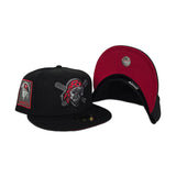 Black Pittsburgh Pirates Red Bottom Pirates Side Patch New Era 59Fifty Fitted