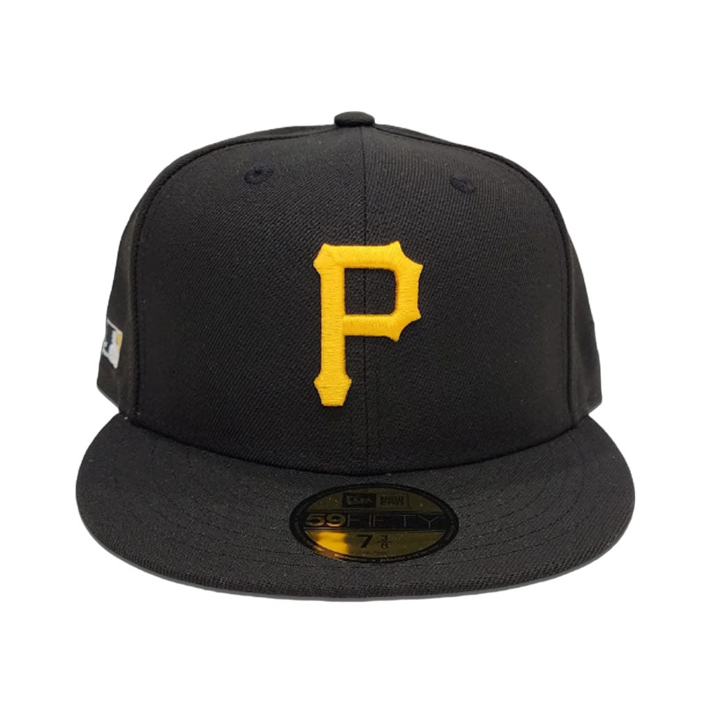 Black Pittsburgh Pirates Gray Bottom MLB Batterman Side Patch New Era 59Fifty Fitted