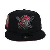 Black Pittsburgh Pirates Red Bottom Pirates Side Patch New Era 59Fifty Fitted