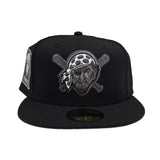 Black Pittsburgh Pirates Gray Bottom Pirates Side Patch New Era 59Fifty Fitted