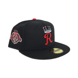 Black Kansas City Royals Gray Bottom 50th Anniversary Side Patch New Era 59Fifty Fitted