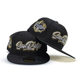 Black Camo San Diego Padres Script Green Bottom Established 1969 Side Patch New Era 59Fifty Fitted