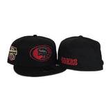 Black San Francisco 49ers Gray Bottom 6x Super Bowl Champions Side Patch New Era 59Fifty Fitted