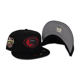 Black San Francisco 49ers Gray Bottom 6x Super Bowl Champions Side Patch New Era 59Fifty Fitted