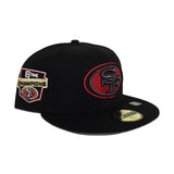 Black San Francisco 49ers Gray Bottom 6x Super Bowl Champions Side Patch New Era 59Fifty Fitted