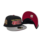 Black San Francisco 49ers Gray Visor Red Bottom Super bowl XXIV Side Patch New Era 59Fifty Fitted