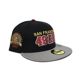 Black San Francisco 49ers Gray Visor Red Bottom Super bowl XXIV Side Patch New Era 59Fifty Fitted