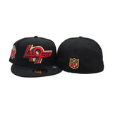 Black San Francisco 49ers Red Bottom 75th Anniversary Side Patch New Era 59Fifty Fitted