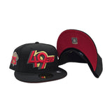 Black San Francisco 49ers Red Bottom 75th Anniversary Side Patch New Era 59Fifty Fitted