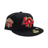 Black San Francisco 49ers Red Bottom 75th Anniversary Side Patch New Era 59Fifty Fitted