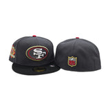 Dark Gray San Francisco 49ers Black Visor Gray Bottom Back to Back World Champions Side Patch New Era 59Fifty Fitted