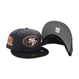 Dark Gray San Francisco 49ers Black Visor Gray Bottom Back to Back World Champions Side Patch New Era 59Fifty Fitted