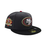 Dark Gray San Francisco 49ers Black Visor Gray Bottom Back to Back World Champions Side Patch New Era 59Fifty Fitted