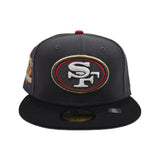 Dark Gray San Francisco 49ers Black Visor Gray Bottom Back to Back World Champions Side Patch New Era 59Fifty Fitted