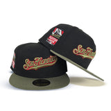 Black San Francisco Giants Olive Green Visor Gray Bottom 2007 All Star Game Side Patch New Era 59Fifty Fitted