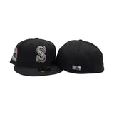 Black Seattle Mariners Pink Bottom 30th Anniversary Side Patch New Era 59Fifty Fitted