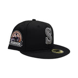 Black Seattle Mariners Pink Bottom 30th Anniversary Side Patch New Era 59Fifty Fitted