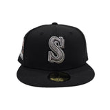 Black Seattle Mariners Pink Bottom 30th Anniversary Side Patch New Era 59Fifty Fitted