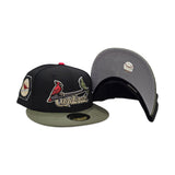 Black St. Louis Cardinals Olive Green Visor Gray Bottom 1931 World Series New Era 59Fifty Fitted