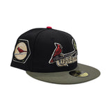 Black St. Louis Cardinals Olive Green Visor Gray Bottom 1931 World Series New Era 59Fifty Fitted