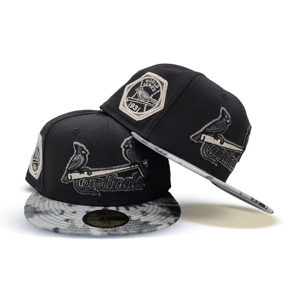 Black Louis Cardinals Tie Dye Visor Gray Bottom 1931 World