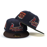 Navy Blue St. Louis Cardinals Brown Visor Green Bottom Busch Stadium Final Season Side Patch New Era 59Fifty Fitted