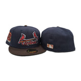 Navy Blue St. Louis Cardinals Brown Visor Green Bottom Busch Stadium Final Season Side Patch New Era 59Fifty Fitted